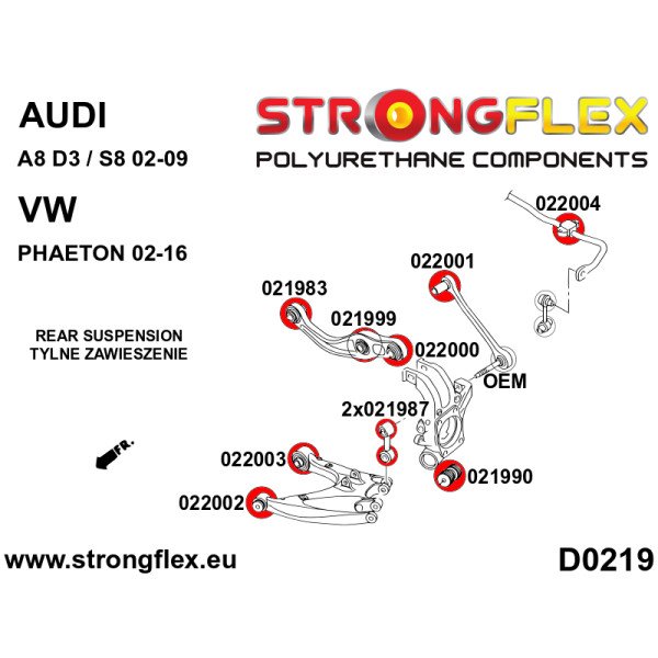 Rear Suspension Bush Kit for Audi & VW - 20 Pcs, 026253B