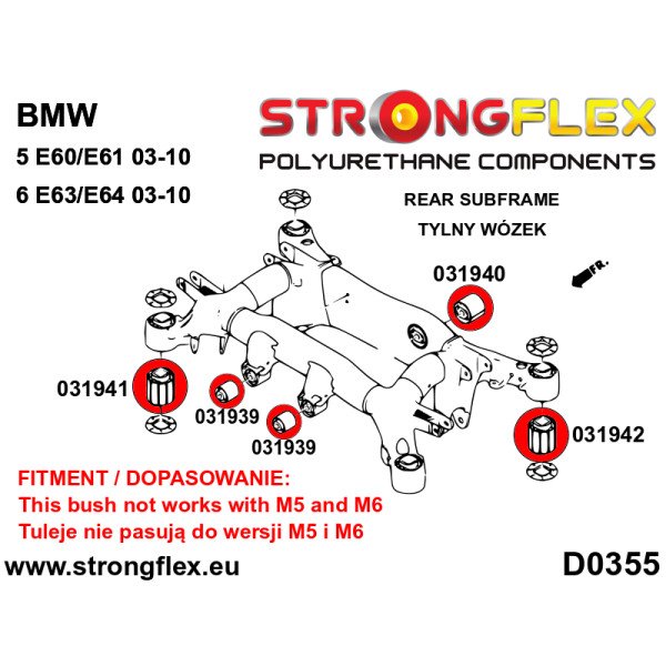 Full Suspension Polyurethane Bush Kit for BMW 5 E60/E61 - 036249B