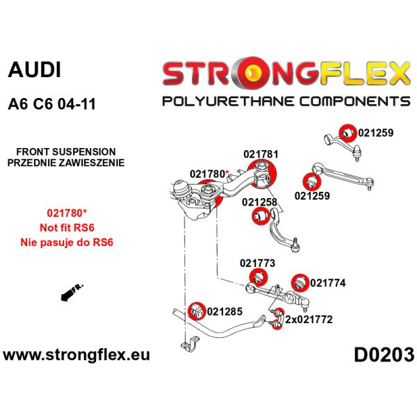 Front Anti Roll Bar Link Bush for Audi & VW - 021772B