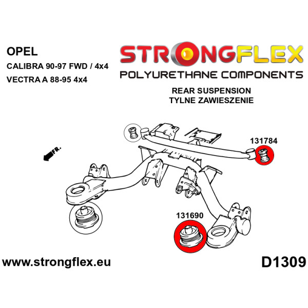 Sport Rear Beam Bush for Opel/Vauxhall 90Sha 131690A