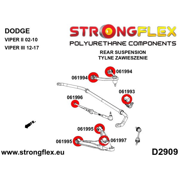 Dodge Viper Rear Suspension Bush Kit SPORT 066087A