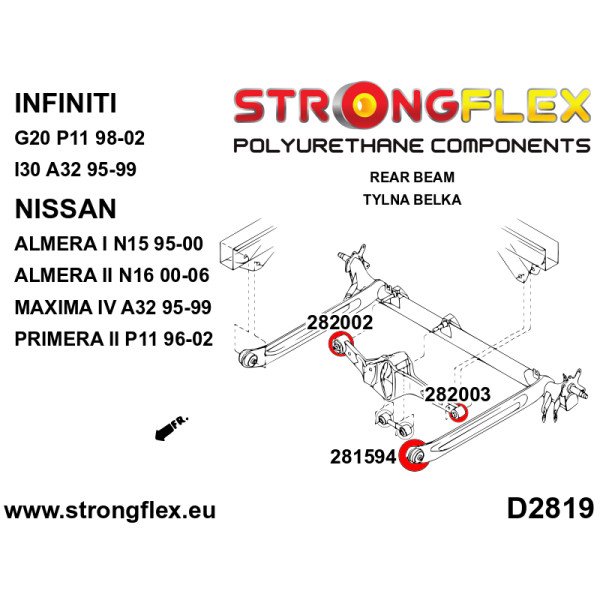 Nissan Almera I Full Suspension Bush Kit 286235B