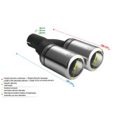 Universal Exhaust Tail Pipe Muffler Tip round 80mm lenght 160mm mounting diameter 50mm