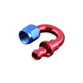 AN6 180-Degree Push-On Fitting, Red