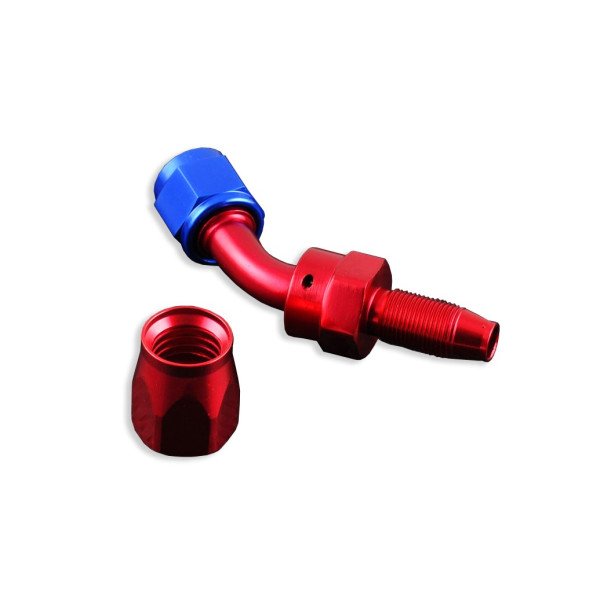 Red Swivel 45° AN8 Fitting for Custom Plumbing