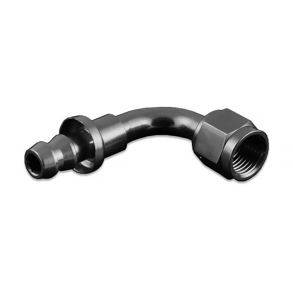 Black AN4 Push-On 90-Degree Fitting Connector