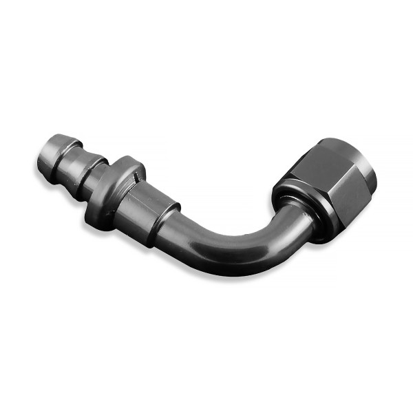 Black AN4 Push-On 90-Degree Fitting Connector