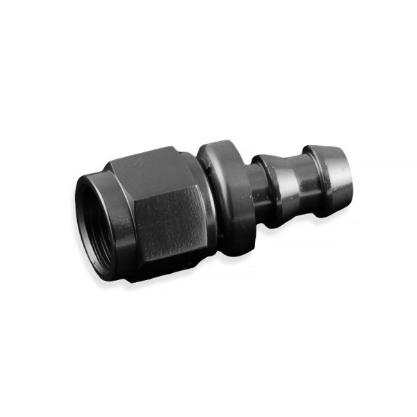 Black AN8 Push-On Fitting for Secure Connections