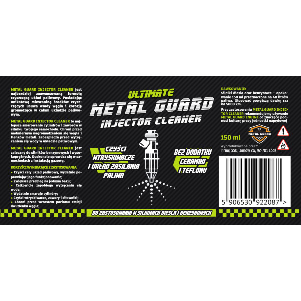 Fuel Additive Metal Guard Injector Cleaner 200 ml – Cleans Injectors and Fuel System