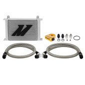 Universal 25 Row Thermostatic Oil Cooler Kit Silver