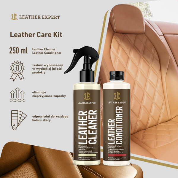 Leather Care Kit 2x250ml – leather cleaning and care kit