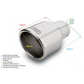 Universal Exhaust Tail Pipe Muffler Tip round 100mm lenght 120mm mounting diameter 50mm