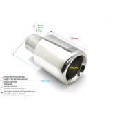 Universal Exhaust Tail Pipe Muffler Tip round 100mm lenght 120mm mounting diameter 60mm