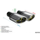 Universal Oval Exhaust Tail Pipe Muffler Tip 120×80mm Length 120mm Mounting Diameter 60mm