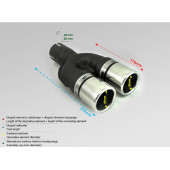 Universal Round Exhaust Tail Pipe Muffler Tip, 60mm Length, 170mm Mounting Diameter, 55mm