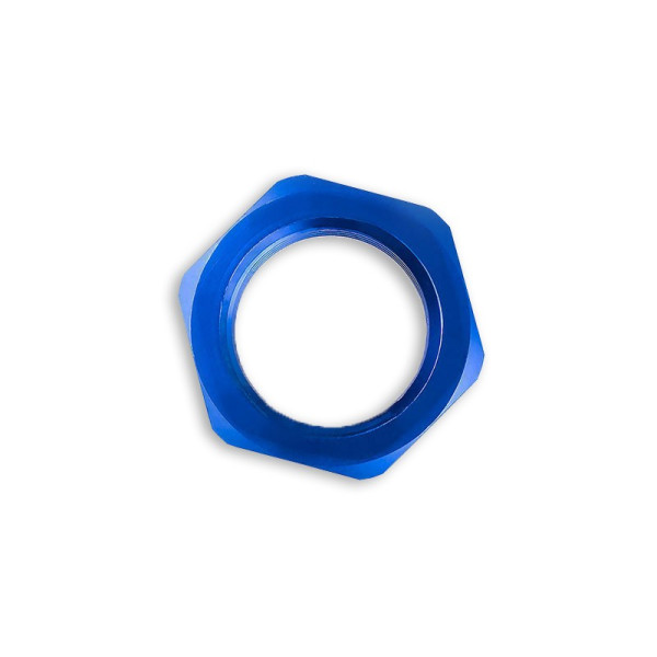 Blue AN-8 JIC Bulkhead Hex Nut Fuel Hose Fitting