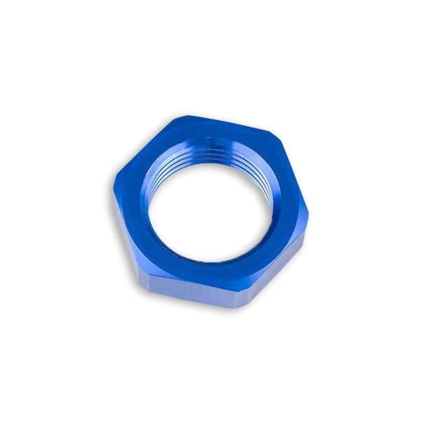 Blue AN-8 JIC Bulkhead Hex Nut Fuel Hose Fitting