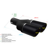 Universal Exhaust Tail Pipe Muffler Tip round 70mm lenght 200mm mounting diameter 60mm