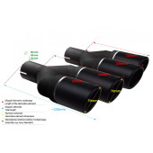 Universal Exhaust Tail Pipe Muffler Tip round 70mm lenght 200/180mm mounting diameter 50mm