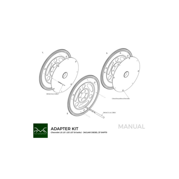 Torque converter adapter ZF 8HP70 Jaguar Diesel - GM Chevrolet V8 LS