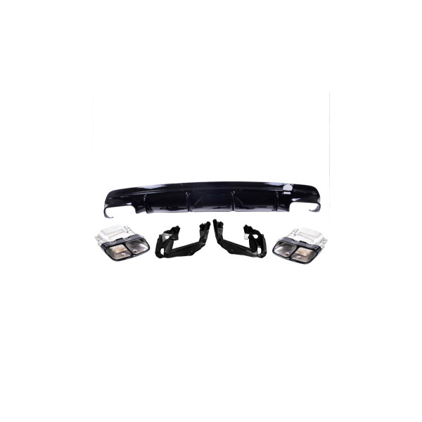 Diffuser Mercedes-Benz CLA C117, X117 Rear with Pipes black
