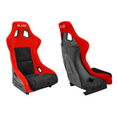 Racing seat SLIDE KS2 Premium Black & Red Suede Black Glitter
