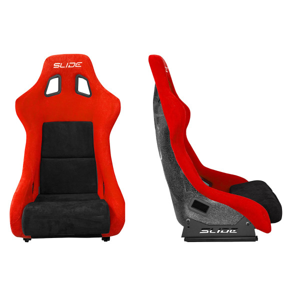 Racing seat SLIDE KS2 Premium Black & Red Suede Black Glitter