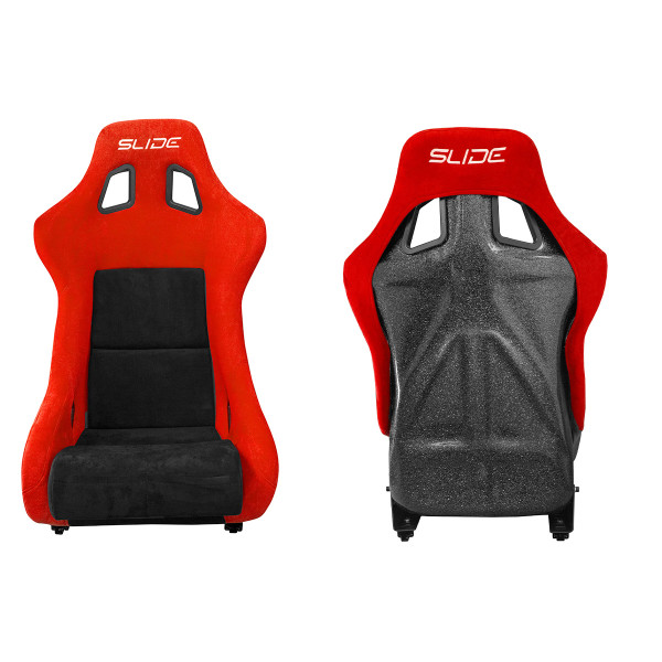 Racing seat SLIDE KS2 Premium Black & Red Suede Black Glitter