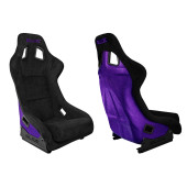 Racing seat SLIDE KS2 Premium Black Suede Purple Glitter