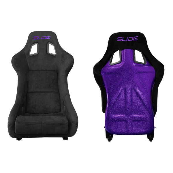 Racing seat SLIDE KS2 Premium Black Suede Purple Glitter