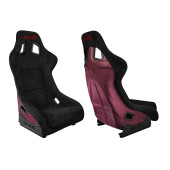 Racing seat SLIDE KS2 Premium Black Suede Red Glitter