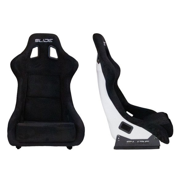 Racing seat SLIDE KS2 Premium Black Welur & White Glitter
