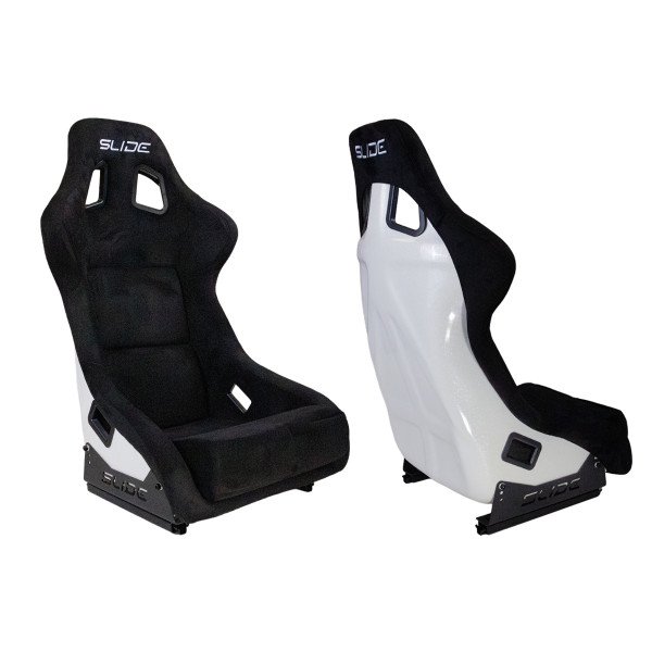 Racing seat SLIDE KS2 Premium Black Welur & White Glitter