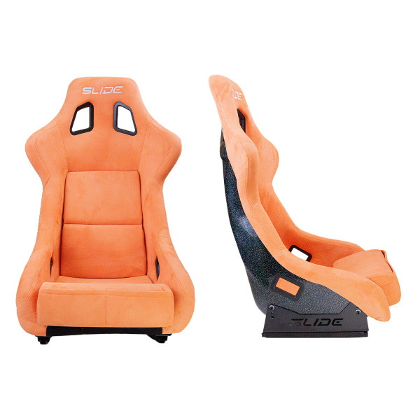 Racing seat SLIDE KS2 Premium Dark Orange Welur & Moonlight Glitter