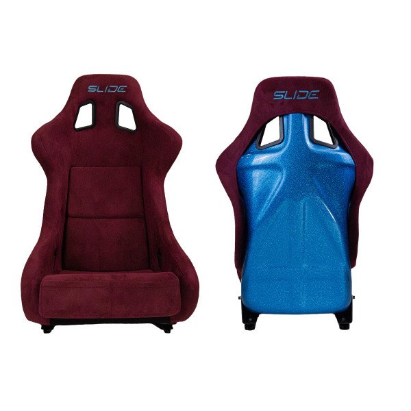 Racing seat SLIDE KS2 Premium Dark Purple Welur & Sea-Blue Glitter