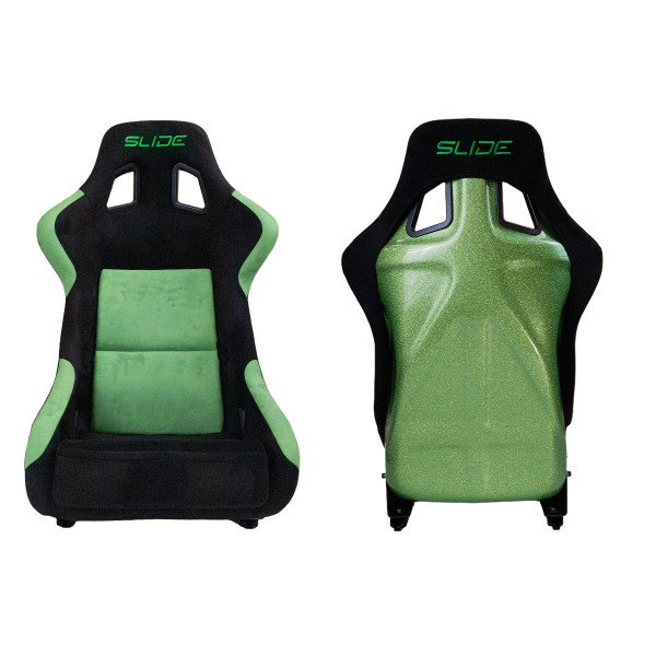 Racing seat SLIDE KS2 Premium Green & Black Welur Green Glitter