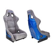 Racing seat SLIDE KS2 Premium Grey Welur & Blue Glitter