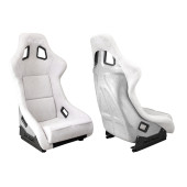 Racing seat SLIDE KS2 Premium Light Grey Suede Silver Glitter