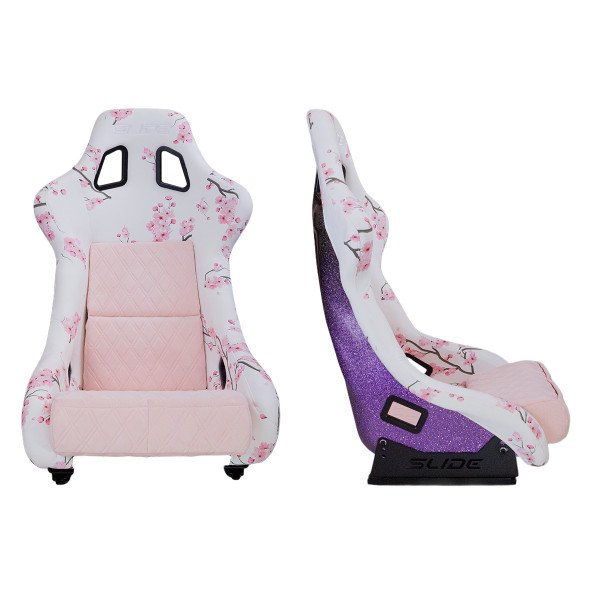 Racing seat SLIDE KS2 Premium Light Pink & Grafic Welur Gradient Glitter