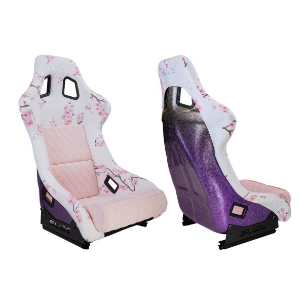 Racing seat SLIDE KS2 Premium Light Pink & Grafic Welur Gradient Glitter