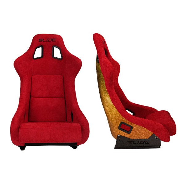 Racing seat SLIDE KS2 Premium Red Welur & Gradient Glitter