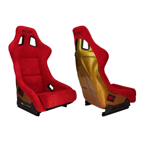 Racing seat SLIDE KS2 Premium Red Welur & Gradient Glitter