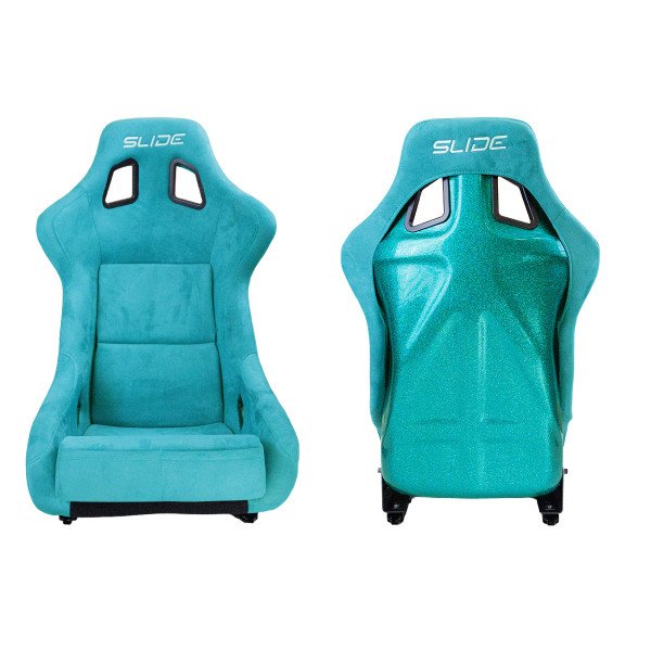 Racing seat SLIDE KS2 Premium Sea-Blue Welur & Sea-Blue Glitter