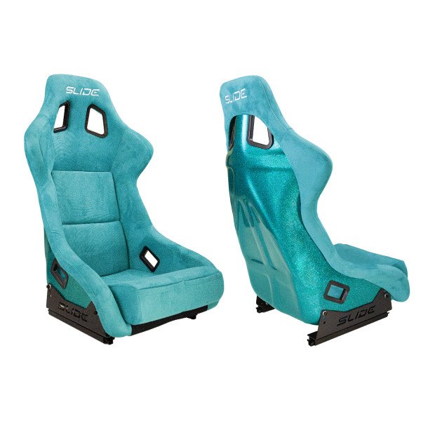 Racing seat SLIDE KS2 Premium Sea-Blue Welur & Sea-Blue Glitter