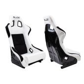 Racing seat SLIDE KS2 Premium White & Black Welur Carbon Glitter