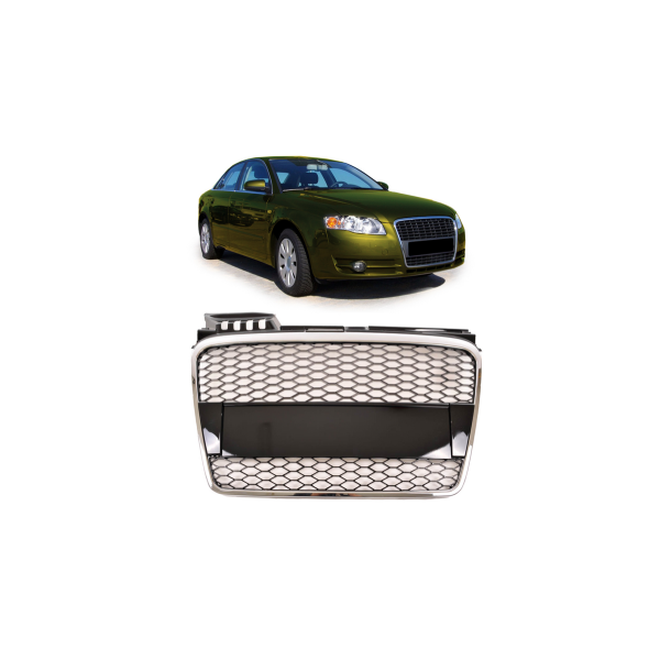 Grill Audi A4 B7 Chrome & Gloss Black
