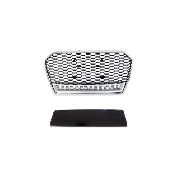 Grill Audi A6 C7 Facelift Silver & Gloss Black