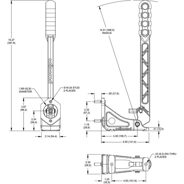 Wilwood vertical hydraulic handbrake