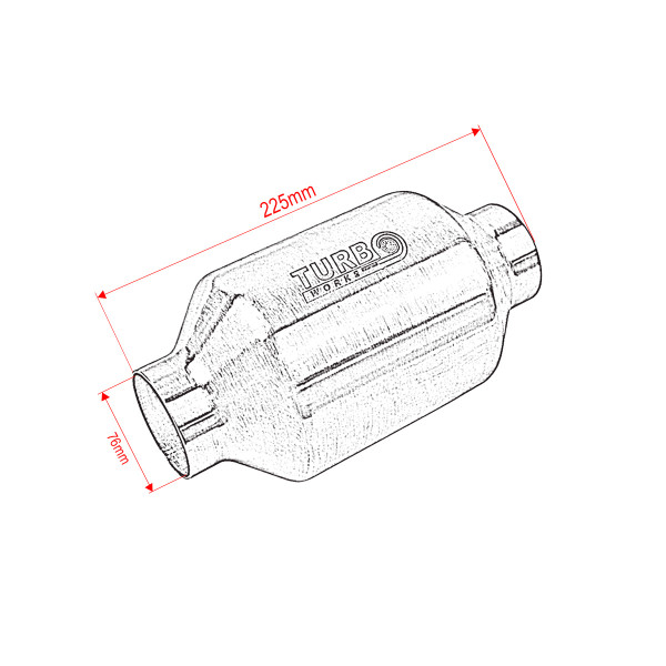 Catalyst Converter Euro3 200CPSI Ceramic 76mm