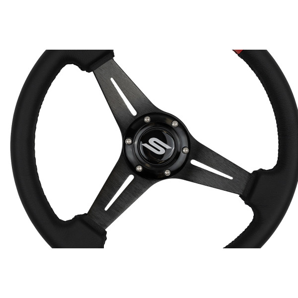 Steering wheel SLIDE 330mm offset:45mm Leather Red